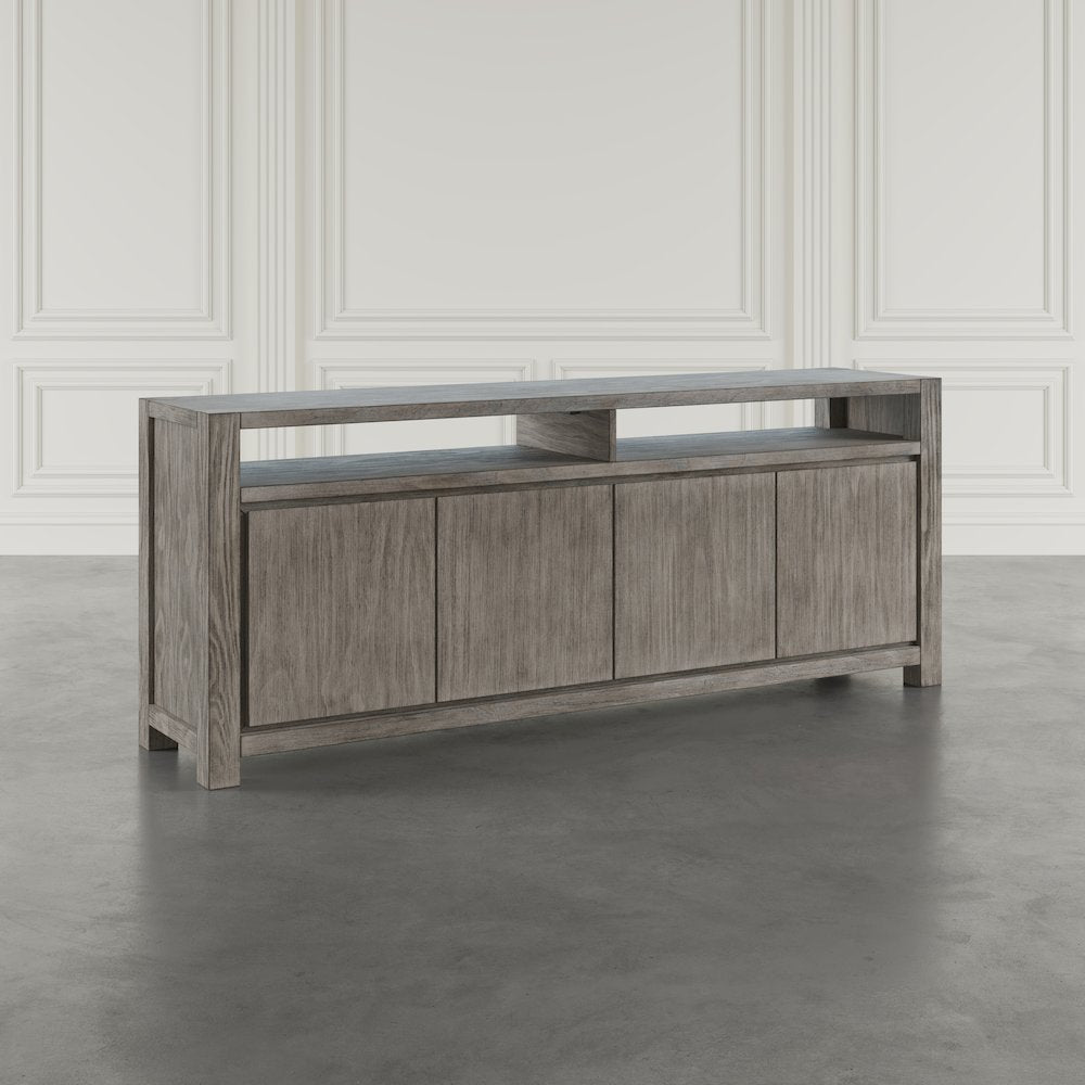 80" Modern Transitional Media Console TV Stand with Four-Door Cabinet Storage