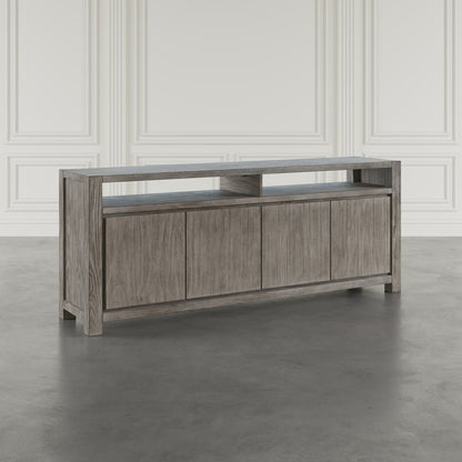 80" Modern Transitional Media Console TV Stand with Four-Door Cabinet Storage