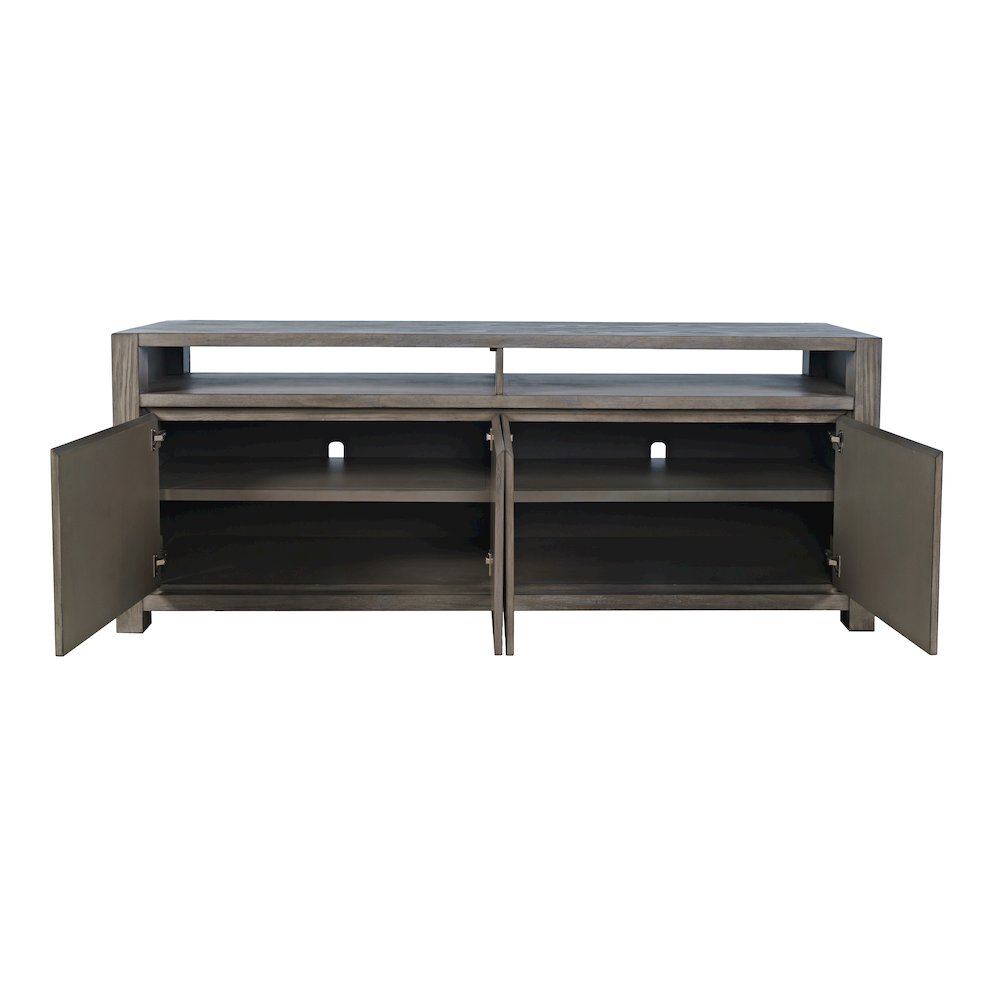 80" Modern Transitional Media Console TV Stand with Four-Door Cabinet Storage