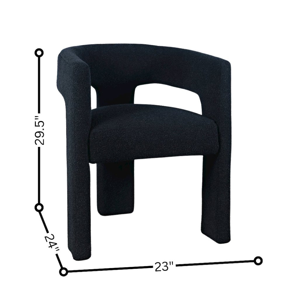 Black Upholstered Dining Chair for Dining Room and Kitchen Table Seating