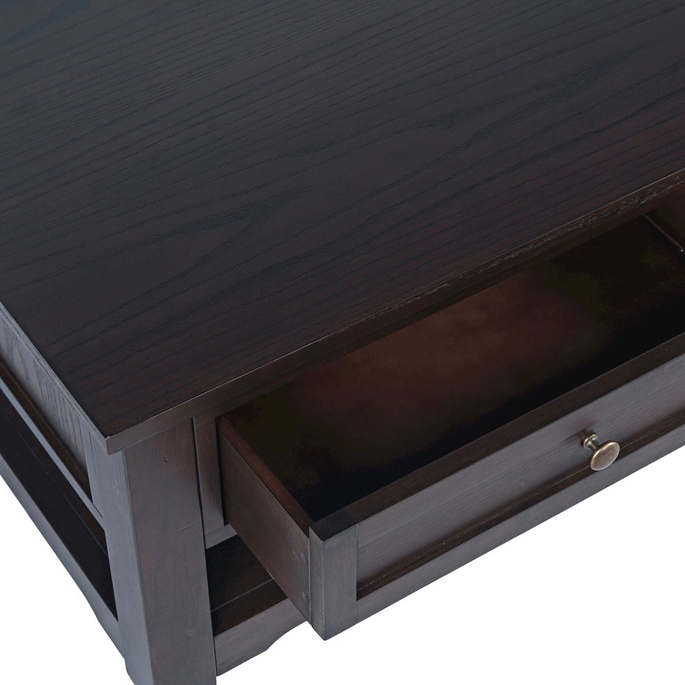 Brentwood Modern Transitional 50" Coffee Table With Storage and Caster Wheels