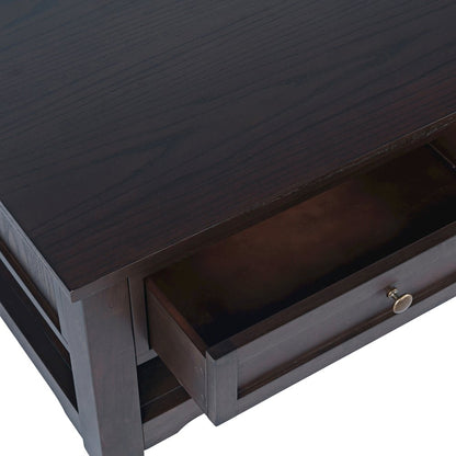 Brentwood Modern Transitional 50" Coffee Table With Storage and Caster Wheels