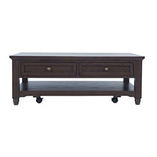 Brentwood Modern Transitional 50" Coffee Table With Storage and Caster Wheels