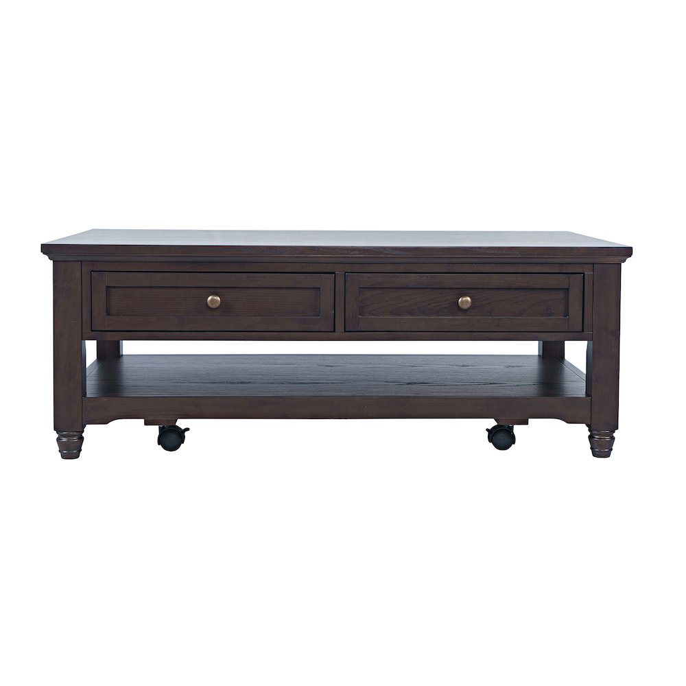Brentwood Modern Transitional 50" Coffee Table With Storage and Caster Wheels