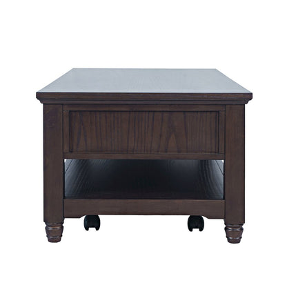 Brentwood Modern Transitional 50" Coffee Table With Storage and Caster Wheels