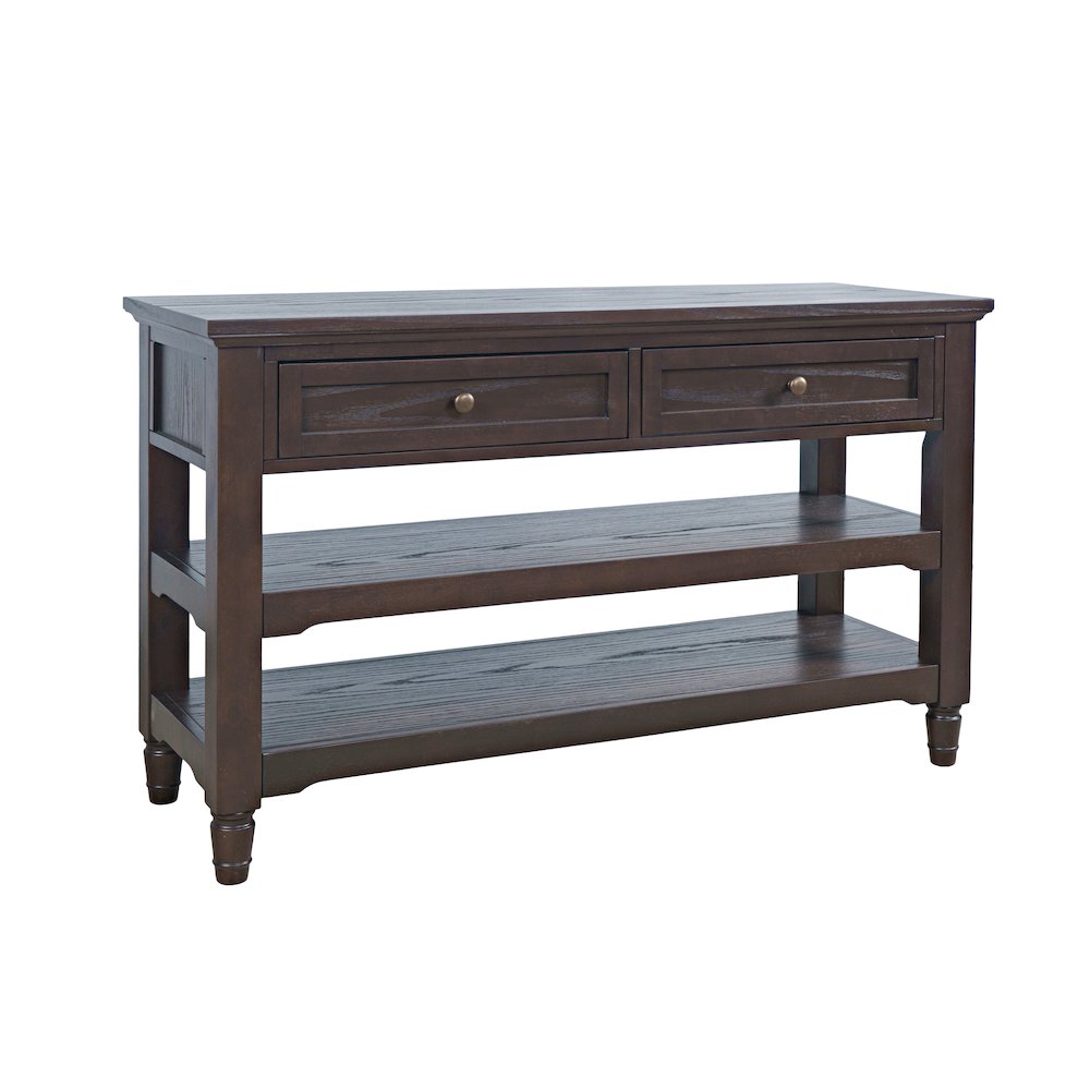 Brentwood Modern 50" Sofa Console Table with Drawers and Storage Shelves