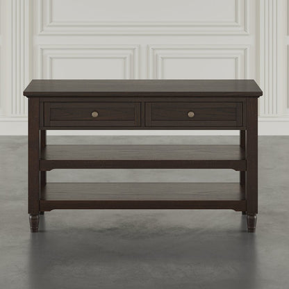 Brentwood Modern 50" Sofa Console Table with Drawers and Storage Shelves