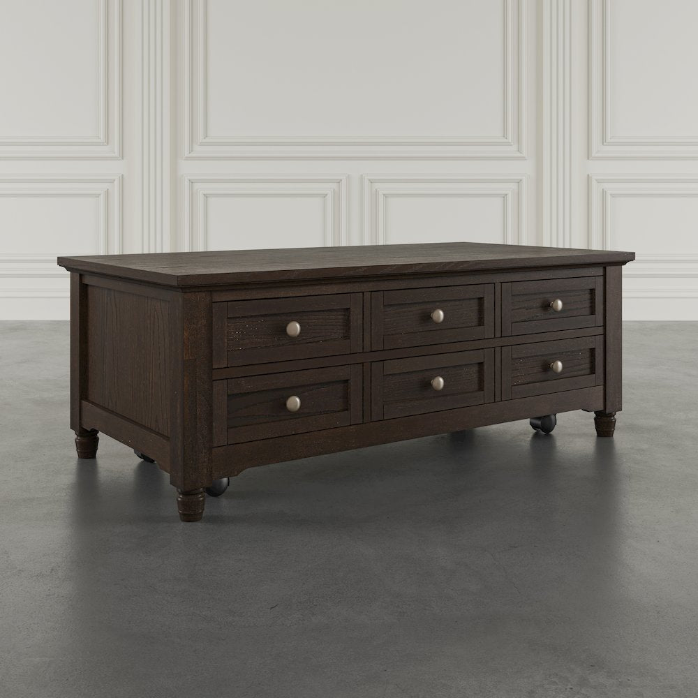 Brentwood Modern Transitional Lift-Top Coffee Table With Storage