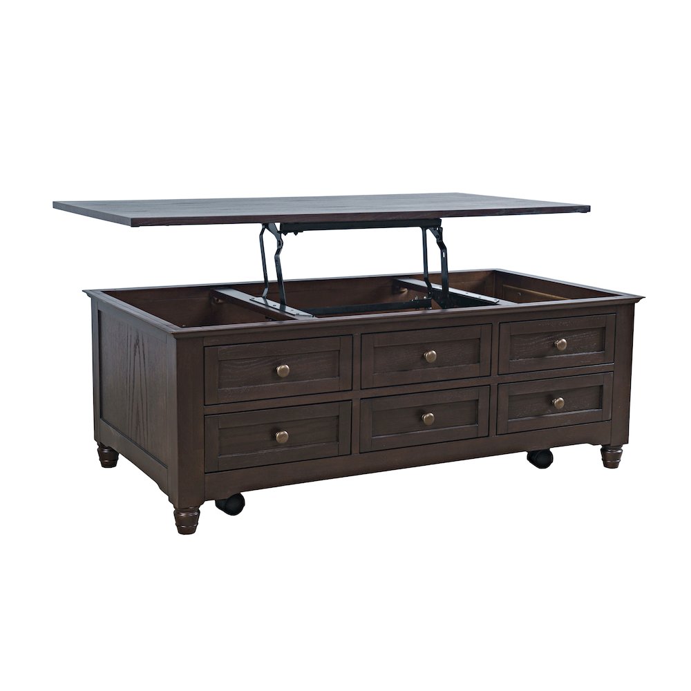Brentwood Modern Transitional Lift-Top Coffee Table With Storage