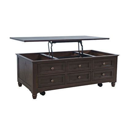 Brentwood Modern Transitional Lift-Top Coffee Table With Storage