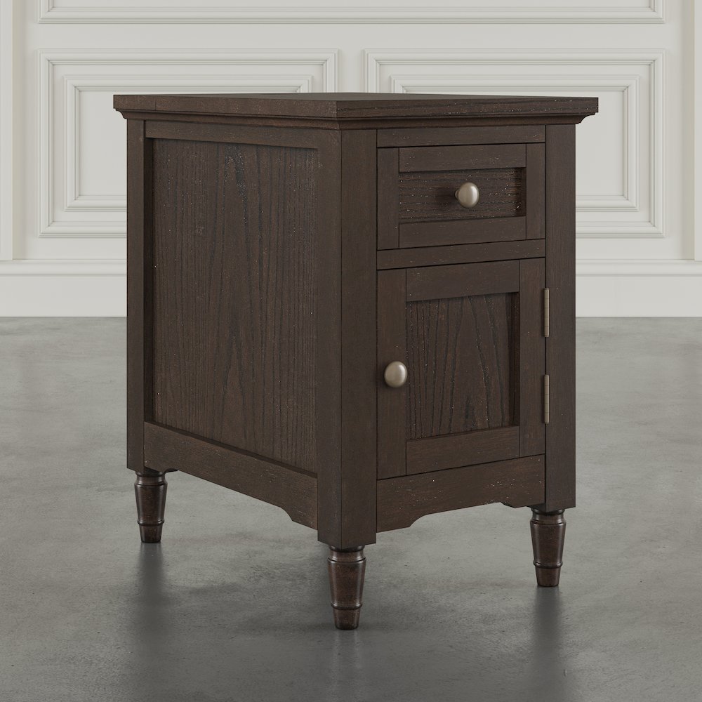 Brentwood Modern Transitional USB Charging End Table with Storage Cabinet
