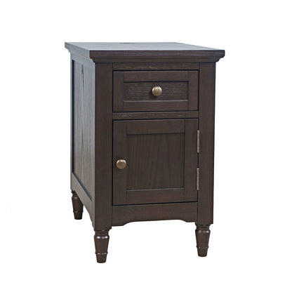 Brentwood Modern Transitional USB Charging End Table with Storage Cabinet