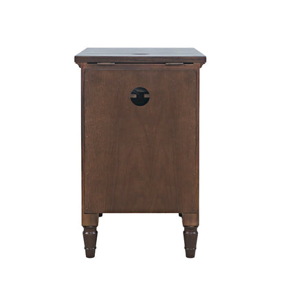 Brentwood Modern Transitional USB Charging End Table with Storage Cabinet