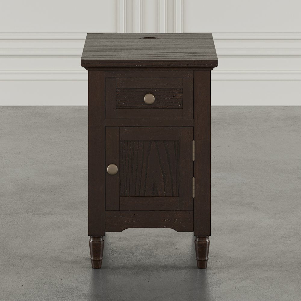 Brentwood Modern Transitional USB Charging End Table with Storage Cabinet