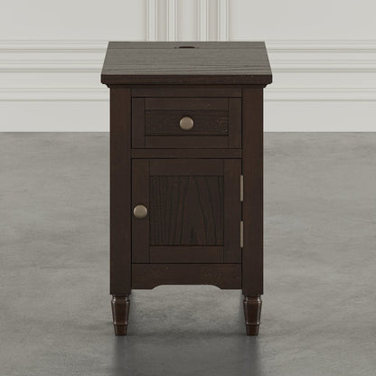Brentwood Modern Transitional USB Charging End Table with Storage Cabinet