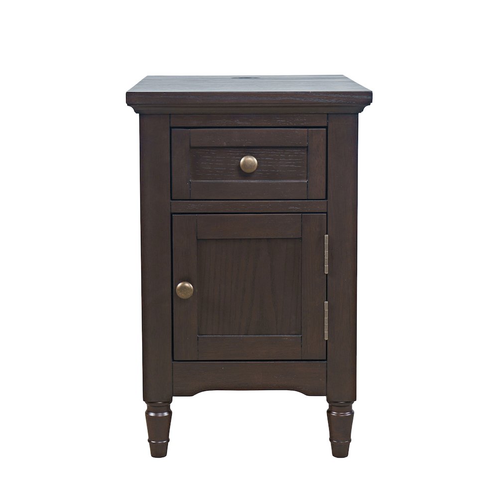 Brentwood Modern Transitional USB Charging End Table with Storage Cabinet