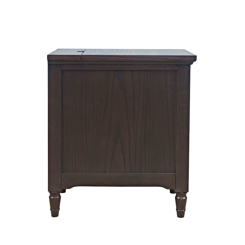 Brentwood Modern Transitional USB Charging End Table with Storage Cabinet