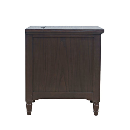 Brentwood Modern Transitional USB Charging End Table with Storage Cabinet