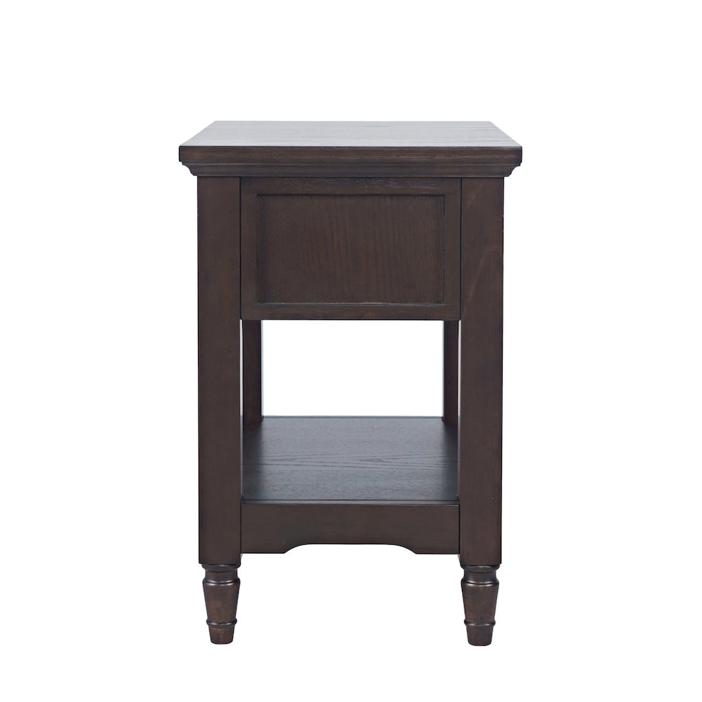 Brentwood Modern Transitional Chairside End Table with Drawer and Storage Shelf