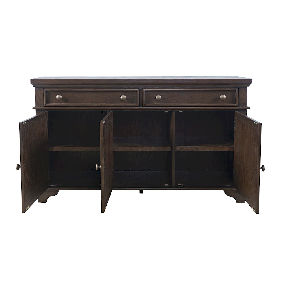 Brentwood 60" Modern Transitional Three Door Sideboard Storage Cabinet