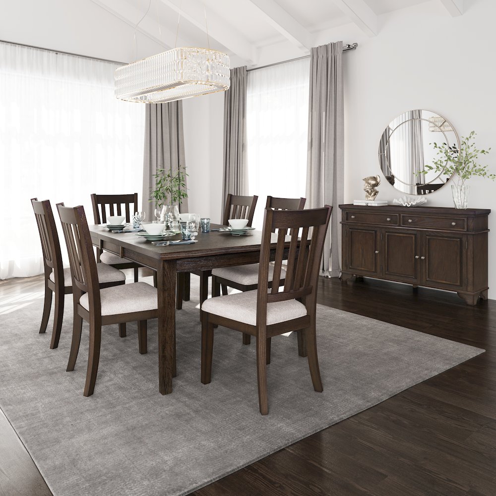 Brentwood Modern Transitional 72" Rectangular Dining Table with Extension