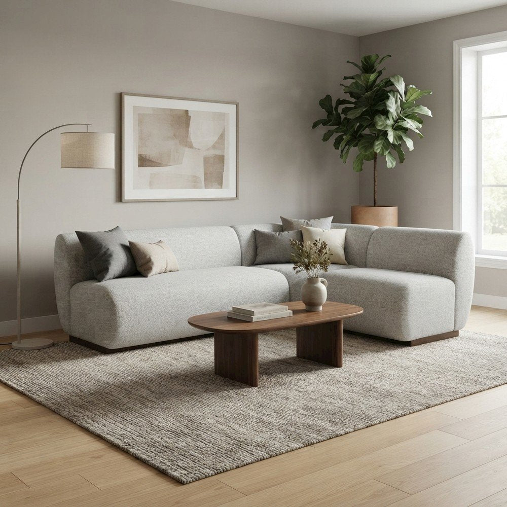 Polyester Upholstered Banquette Bench with Back, Sectional Seating, Grey