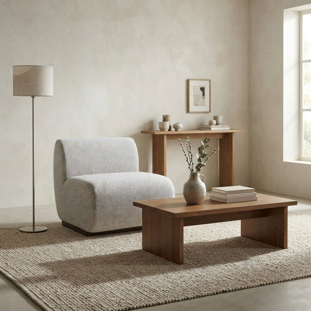 Performance Fabric Upholstered Banquette Dining Bench, Mid-Century, Grey