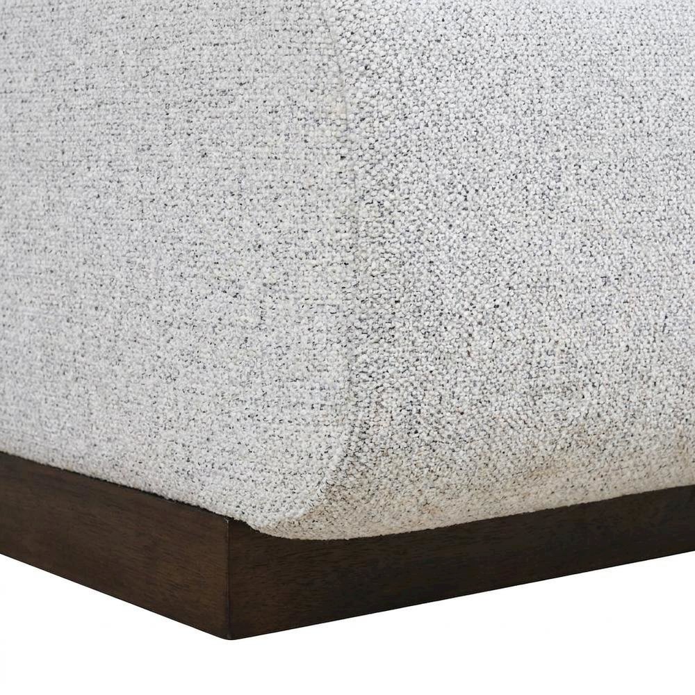 Performance Fabric Upholstered Banquette Dining Bench, Mid-Century, Grey