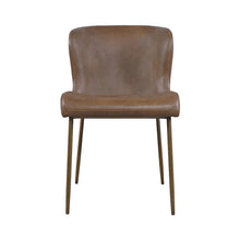 Easley Curved-Back Modern Dining Chair with Antique Brass Legs - Set of 2