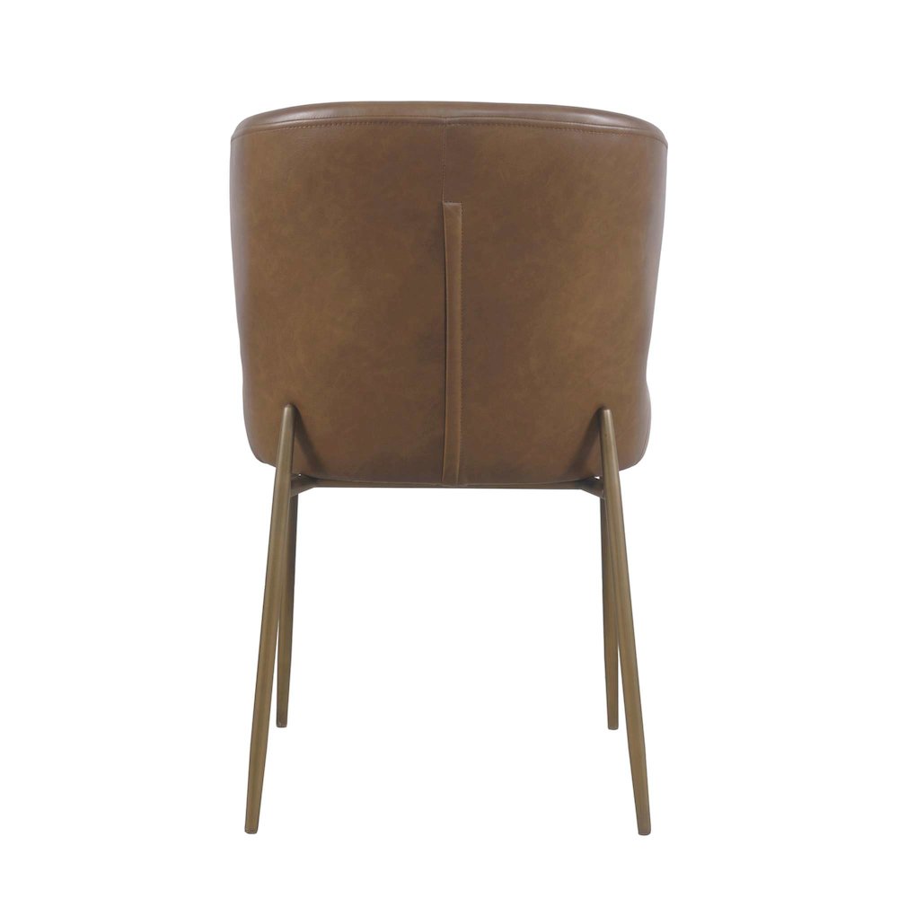 Easley Curved-Back Modern Dining Chair with Antique Brass Legs - Set of 2