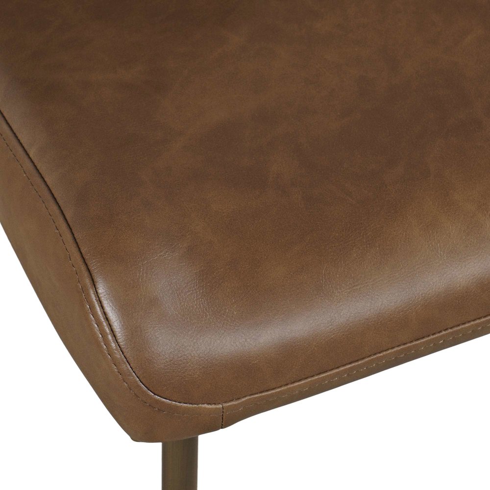 Easley Curved-Back Modern Dining Chair with Antique Brass Legs - Set of 2