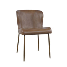 Easley Curved-Back Modern Dining Chair with Antique Brass Legs - Set of 2