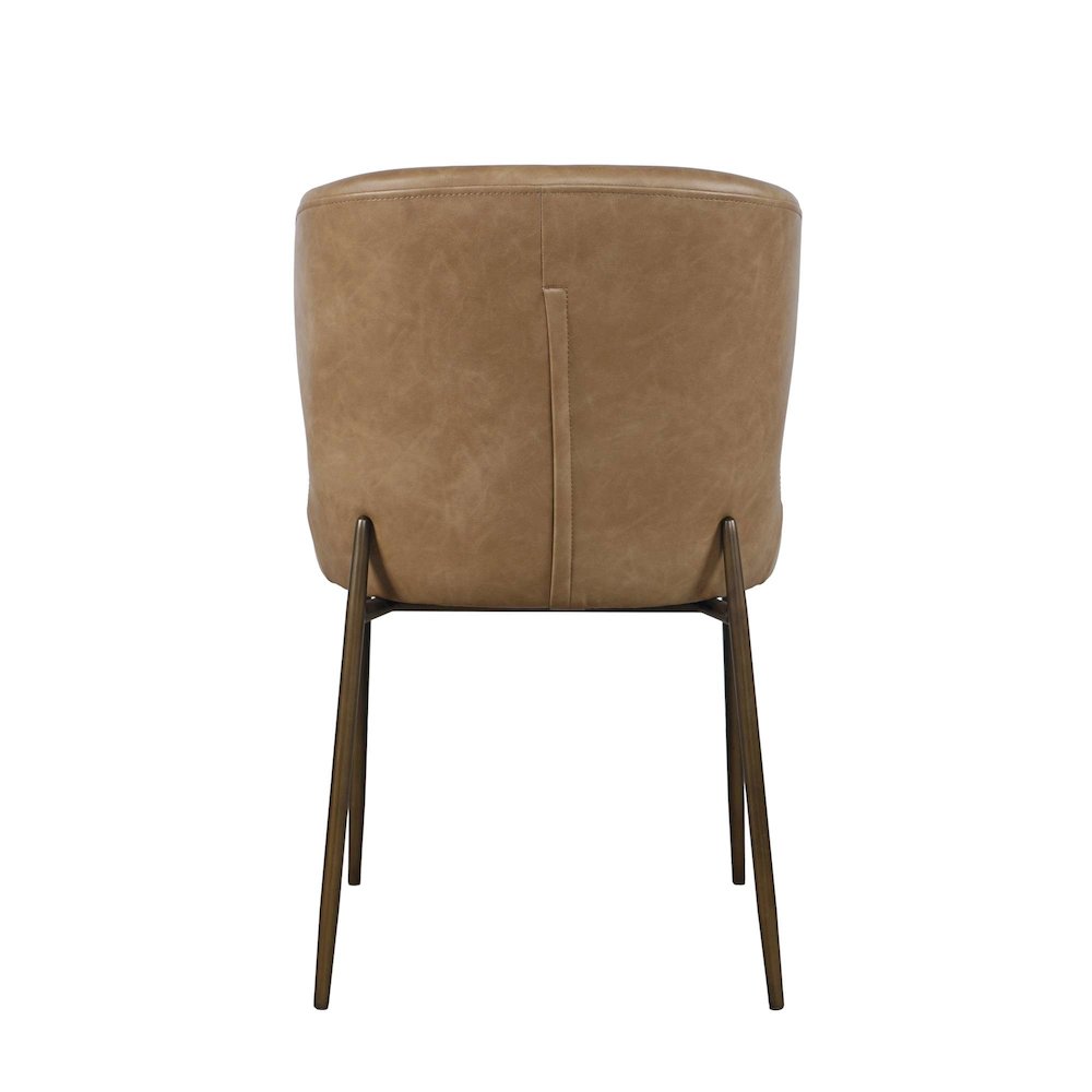 Easley Curved-Back Modern Dining Chair with Antique Brass Legs - Set of 2