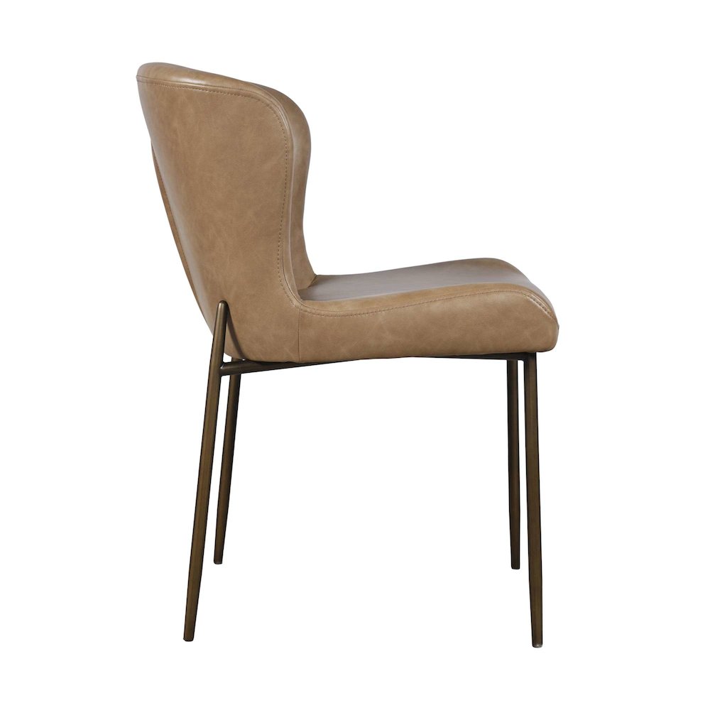 Easley Curved-Back Modern Dining Chair with Antique Brass Legs - Set of 2
