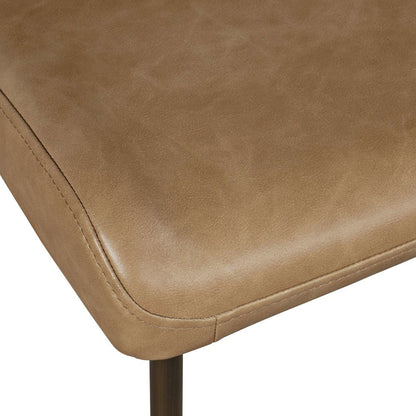 Easley Curved-Back Modern Dining Chair with Antique Brass Legs - Set of 2