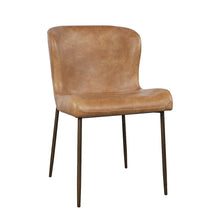Easley Curved-Back Modern Dining Chair with Antique Brass Legs - Set of 2