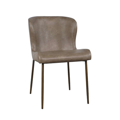 Easley Curved-Back Modern Dining Chair with Antique Brass Legs - Set of 2