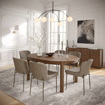 Easley Curved-Back Modern Dining Chair with Antique Brass Legs - Set of 2