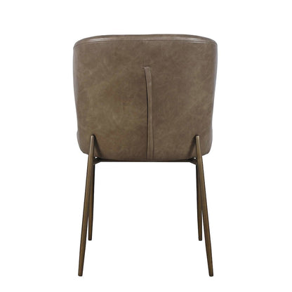 Easley Curved-Back Modern Dining Chair with Antique Brass Legs - Set of 2