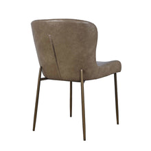 Easley Curved-Back Modern Dining Chair with Antique Brass Legs - Set of 2