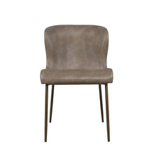 Easley Curved-Back Modern Dining Chair with Antique Brass Legs - Set of 2