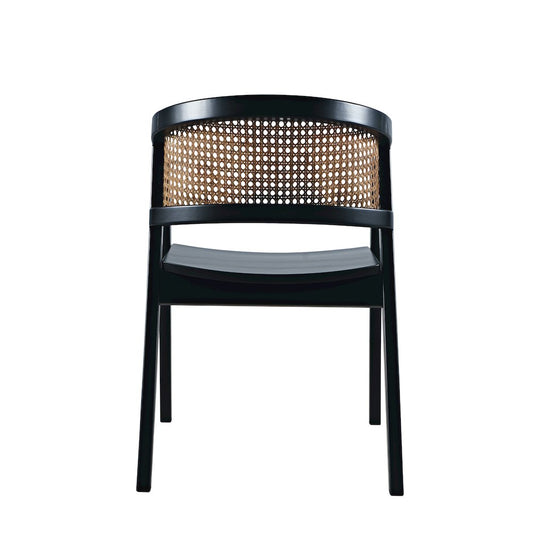 Lucas Modern Scandinavian Cane-Back Dining Armchair