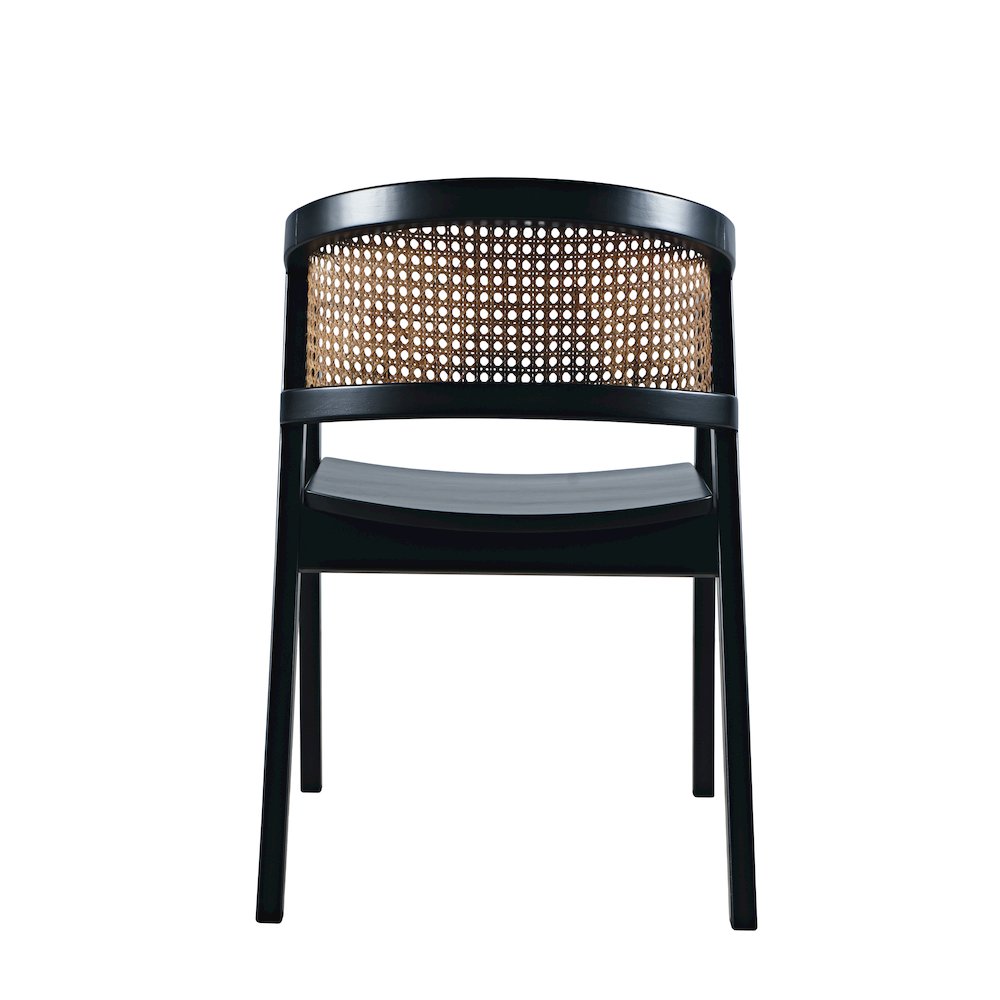 Lucas Modern Scandinavian Cane-Back Dining Armchair