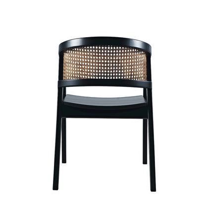 Lucas Modern Scandinavian Cane-Back Dining Armchair