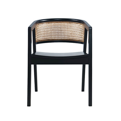 Lucas Modern Scandinavian Cane-Back Dining Armchair