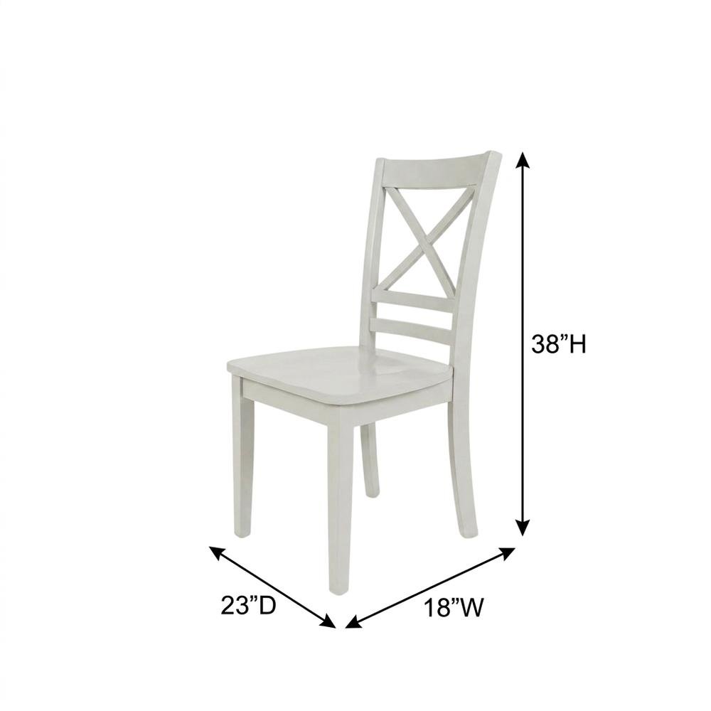 Solid Acacia Wood Cross-Back Dining Chairs, Grey, Set of 2