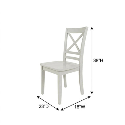 Solid Acacia Wood Cross-Back Dining Chairs, Grey, Set of 2