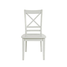 Solid Acacia Wood Cross-Back Dining Chairs, Grey, Set of 2