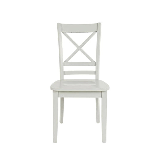 Solid Acacia Wood Cross-Back Dining Chairs, Grey, Set of 2