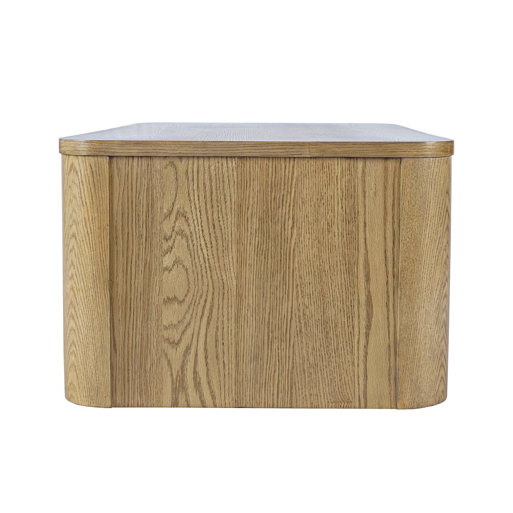Janzen Contemporary Modern 50" Rolling Coffee Table with Open Storage Shelf